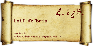 Leif Ábris névjegykártya